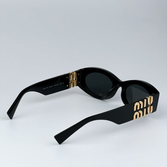 Miu Miu MU11WS 1AB5S0 BRAND NEW Sunglasses Black Dark Grey Oval Women main image 12